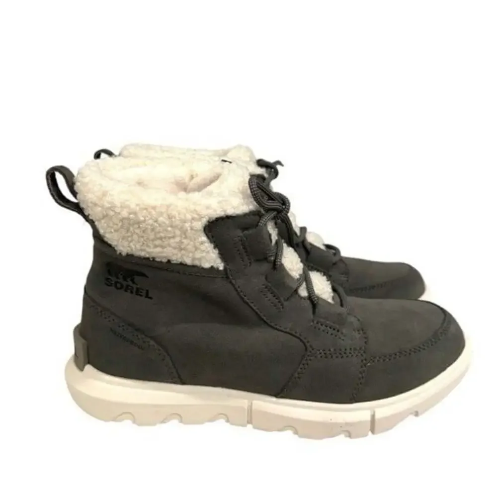 Sorel Quarry Sea Salt Women's Waterproof Insulated Winter Boots Grey Size 6